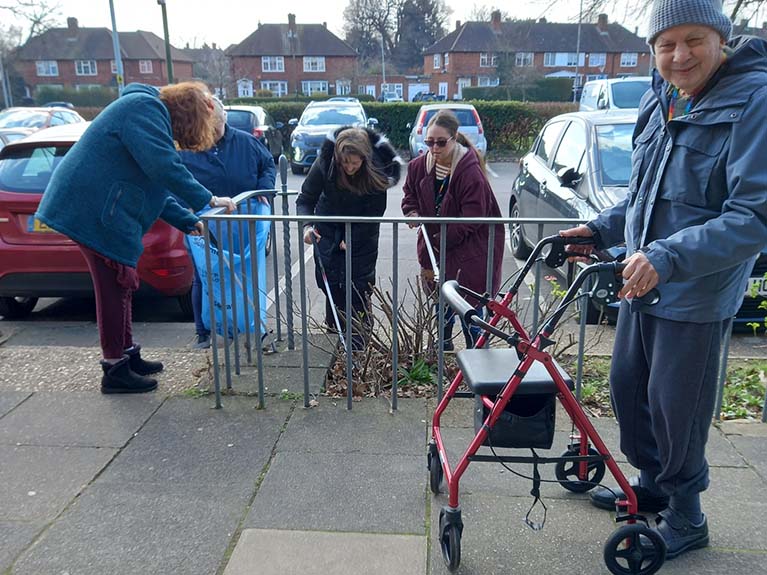 Woodhall Community Centre, Welwyn Garden City, We divided our time between litter picking, painting, gardening and cleaning was the order of the
                        day.