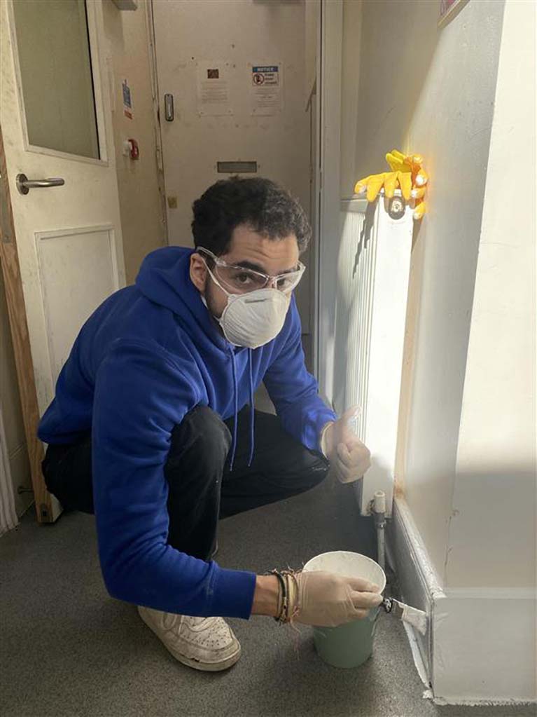 For Do Good Day, Ambrose House worked with colleagues from the London Outreach
                            team to paint and refresh the worn skirting boards and handrails of one of the safe houses