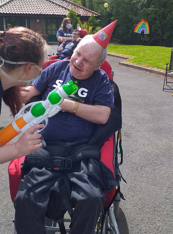 Brentwood - A Group Hug for Steven Allinson who was the recipient of a goody bag
