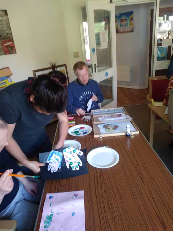 Enjoying some fun indoor activities.