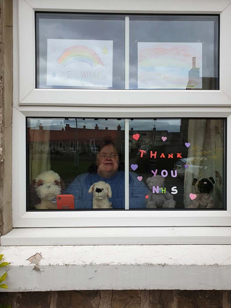 The ladies in house 5 are keeping passers-by smiling